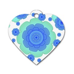 Retro Style Decorative Abstract Pattern Dog Tag Heart (one Sided)  by dflcprints