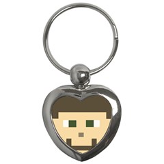 Custom Block Head Key Chain (heart) by BlockCrafts