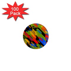 Colorful Shapes On A Black Background 1  Mini Magnet (100 Pack)  by LalyLauraFLM