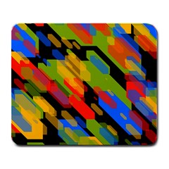 Colorful Shapes On A Black Background Large Mousepad