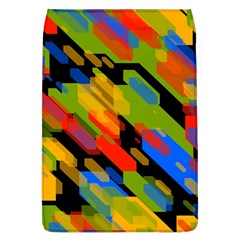 Colorful Shapes On A Black Background Removable Flap Cover (large) by LalyLauraFLM