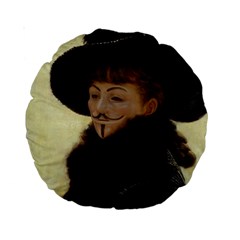 Anonymous Reading 15  Premium Round Cushion  by AnonMart