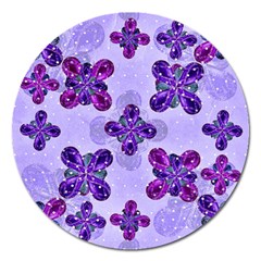 Deluxe Ornate Pattern Design In Blue And Fuchsia Colors Magnet 5  (round) by dflcprints