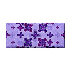 Deluxe Ornate Pattern Design In Blue And Fuchsia Colors Hand Towel by dflcprints