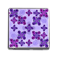 Deluxe Ornate Pattern Design In Blue And Fuchsia Colors Memory Card Reader With Storage (square) by dflcprints
