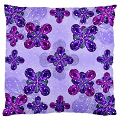 Deluxe Ornate Pattern Design In Blue And Fuchsia Colors Large Cushion Case (single Sided)  by dflcprints