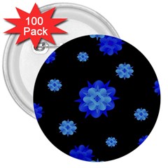 Floral Print Modern Style Pattern  3  Button (100 Pack) by dflcprints