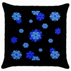 Floral Print Modern Style Pattern  Black Throw Pillow Case by dflcprints