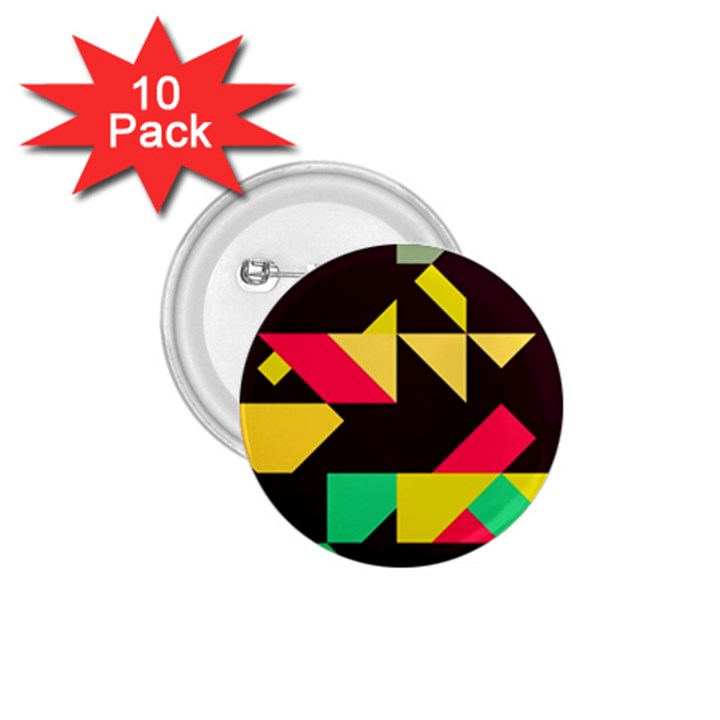 Shapes in retro colors 2 1.75  Button (10 pack) 