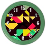 Shapes in retro colors 2 Color Wall Clock Front