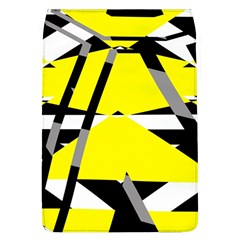 Yellow, Black And White Pieces Abstract Design Removable Flap Cover (large) by LalyLauraFLM
