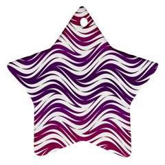 Purple Waves Pattern Ornament (star) by LalyLauraFLM