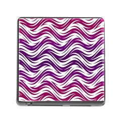 Purple Waves Pattern Memory Card Reader With Storage (square)