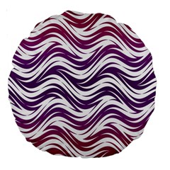 Purple Waves Pattern 18  Premium Round Cushion  by LalyLauraFLM