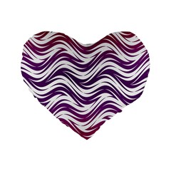 Purple Waves Pattern 16  Premium Heart Shape Cushion  by LalyLauraFLM