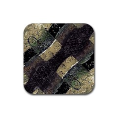 Geometric Abstract Grunge Prints In Cold Tones Drink Coaster (square) by dflcprints