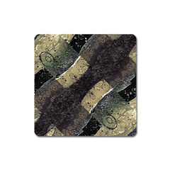 Geometric Abstract Grunge Prints In Cold Tones Magnet (square) by dflcprints