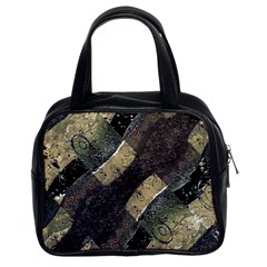 Geometric Abstract Grunge Prints In Cold Tones Classic Handbag (two Sides) by dflcprints