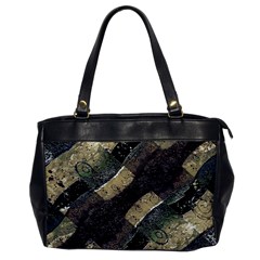 Geometric Abstract Grunge Prints In Cold Tones Oversize Office Handbag (one Side) by dflcprints