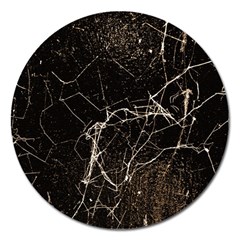 Spider Web Print Grunge Dark Texture Magnet 5  (round) by dflcprints