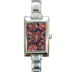 Modern Floral Decorative Pattern Print Rectangular Italian Charm Watch