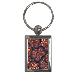 Modern Floral Decorative Pattern Print Key Chain (Rectangle)