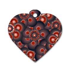 Modern Floral Decorative Pattern Print Dog Tag Heart (Two Sided)