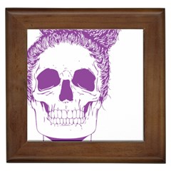 Purple Skull Bun Up Framed Ceramic Tile