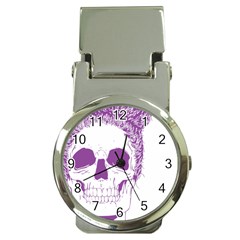 Purple Skull Bun Up Money Clip With Watch by vividaudacity