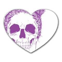 Purple Skull Bun Up Mouse Pad (heart) by vividaudacity