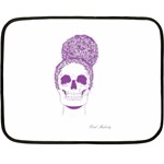 Purple Skull Bun Up Mini Fleece Blanket (Two Sided) 35 x27  Blanket Front