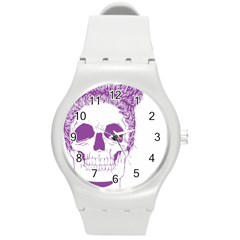 Purple Skull Bun Up Plastic Sport Watch (medium) by vividaudacity