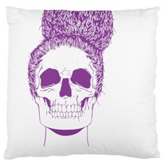 Purple Skull Bun Up Large Cushion Case (single Sided) 