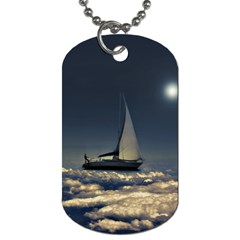 Navigating Trough Clouds Dreamy Collage Photography Dog Tag (two-sided)  by dflcprints