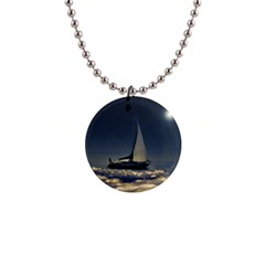 Navigating Trough Clouds Dreamy Collage Photography Button Necklace by dflcprints