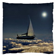 Navigating Trough Clouds Dreamy Collage Photography Large Cushion Case (two Sided)  by dflcprints