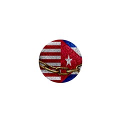 United States and Cuba Flags United Design 1  Mini Button Magnet