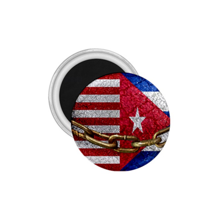United States and Cuba Flags United Design 1.75  Button Magnet