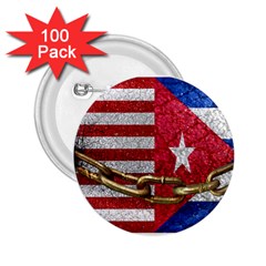 United States and Cuba Flags United Design 2.25  Button (100 pack)