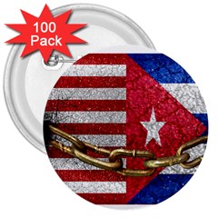 United States and Cuba Flags United Design 3  Button (100 pack)