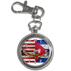 United States and Cuba Flags United Design Key Chain Watch