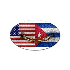 United States and Cuba Flags United Design Sticker 10 Pack (Oval)