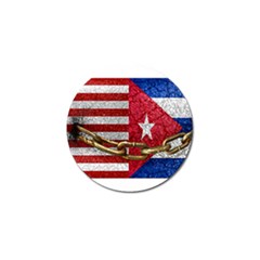 United States and Cuba Flags United Design Golf Ball Marker 4 Pack