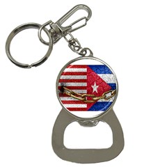 United States And Cuba Flags United Design Bottle Opener Key Chain by dflcprints