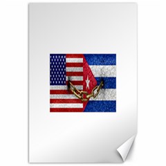 United States and Cuba Flags United Design Canvas 20  x 30  (Unframed)