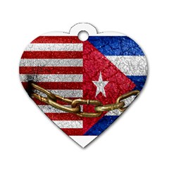 United States And Cuba Flags United Design Dog Tag Heart (two Sided) by dflcprints