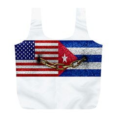 United States and Cuba Flags United Design Reusable Bag (L)