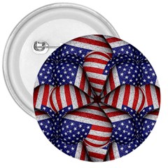 Modern Usa Flag Pattern 3  Button by dflcprints