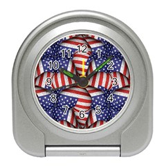 Modern Usa Flag Pattern Desk Alarm Clock by dflcprints