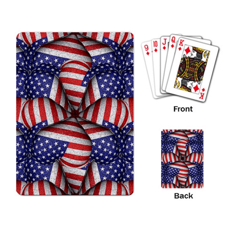 Modern Usa Flag Pattern Playing Cards Single Design